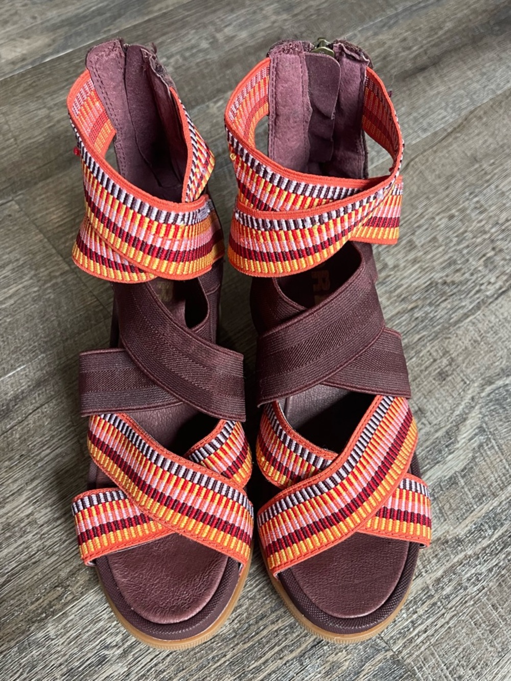 Sorel Joanie II Strappy Stripe Sandal Platform Resortwear Coastal - Picture 4 of 12